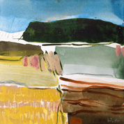 Karin Köpfli-Fehlmann Bremgarten AG: ArtWalk18 12 – übers Land, 30 x 30 cm, Acryl auf Leinwandkarton 